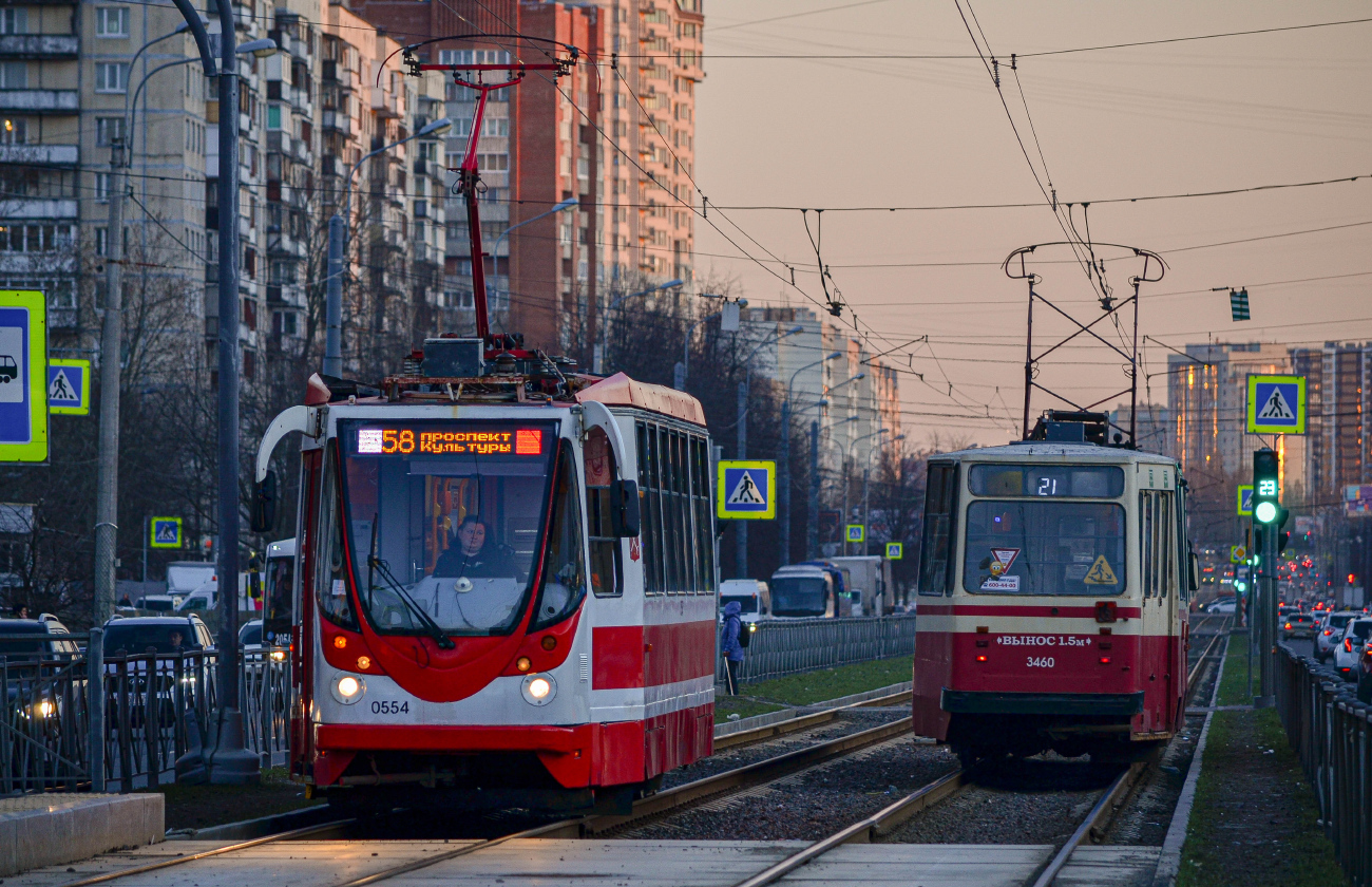 Санкт-Петербург, 71-134А (ЛМ-99АВН) № 0554; Санкт-Петербург, ЛВС-86К-М № 3460