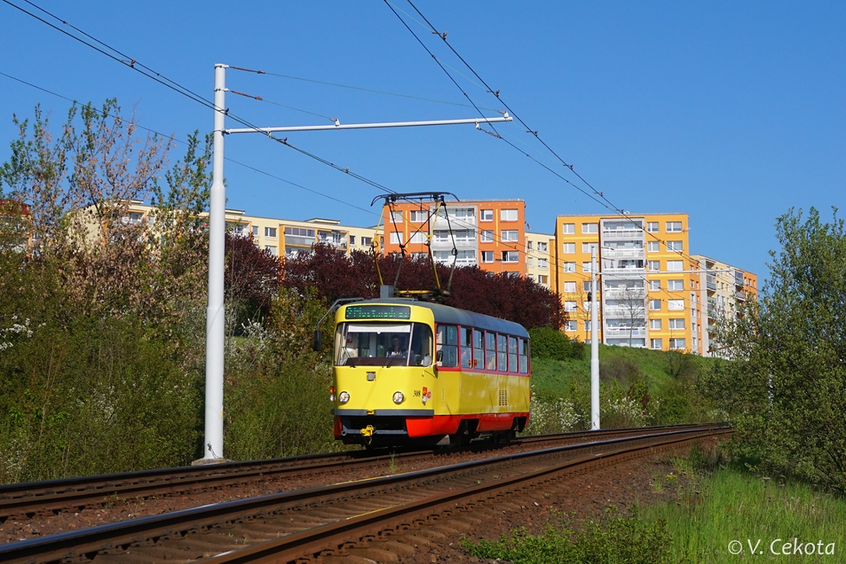 Мост ― Литвинов, Tatra T3M.3 № 308