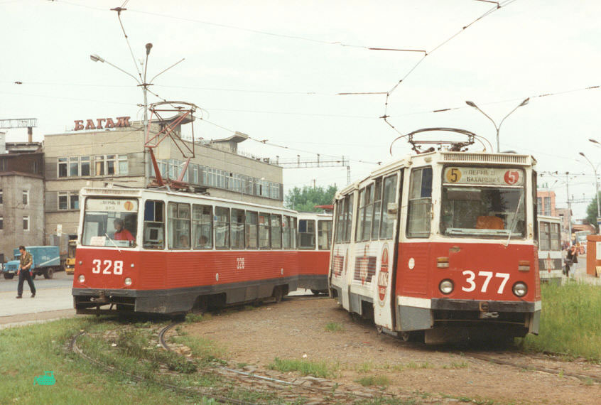 Пермь, 71-605 (КТМ-5М3) № 328; Пермь, 71-605 (КТМ-5М3) № 377