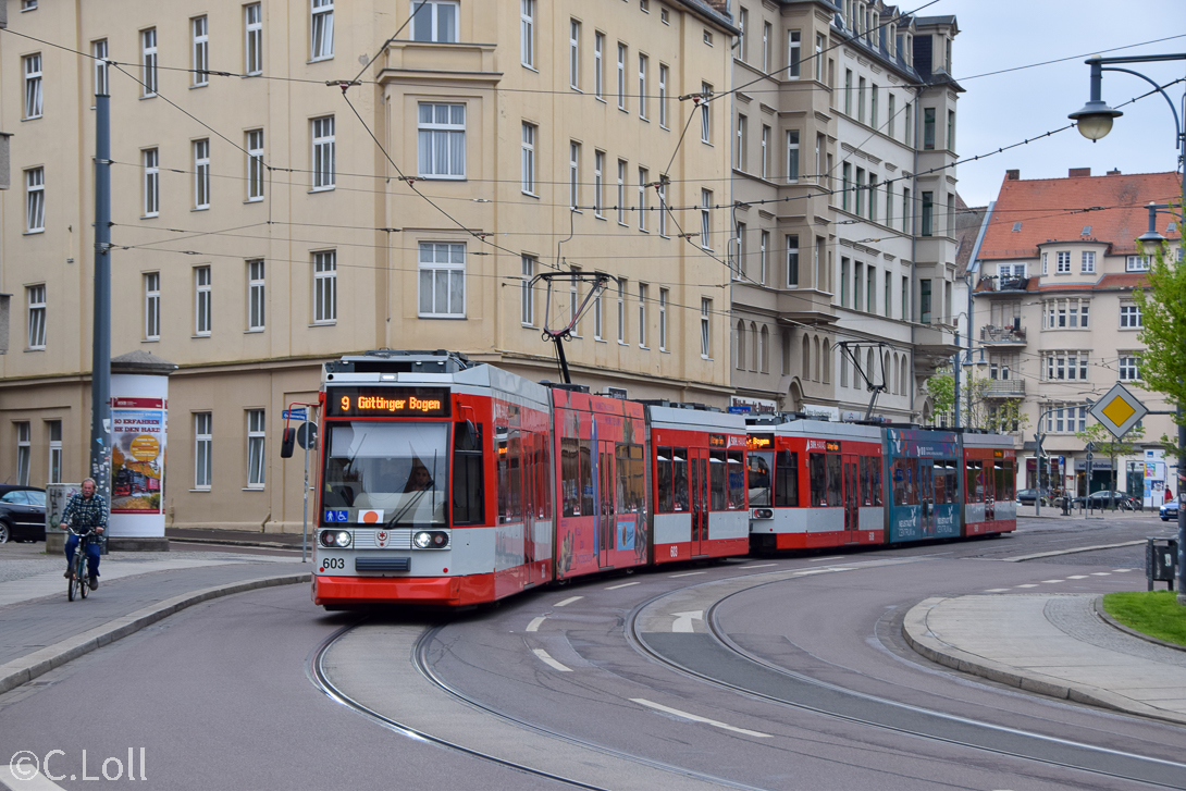 Галле, Duewag MGT6D № 603; Галле, Duewag MGT6D № 608