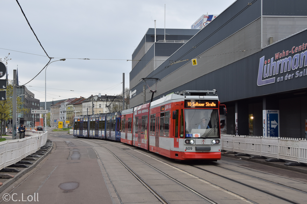 Галле, Duewag MGT6D № 609; Галле, Duewag MGT6D № 602