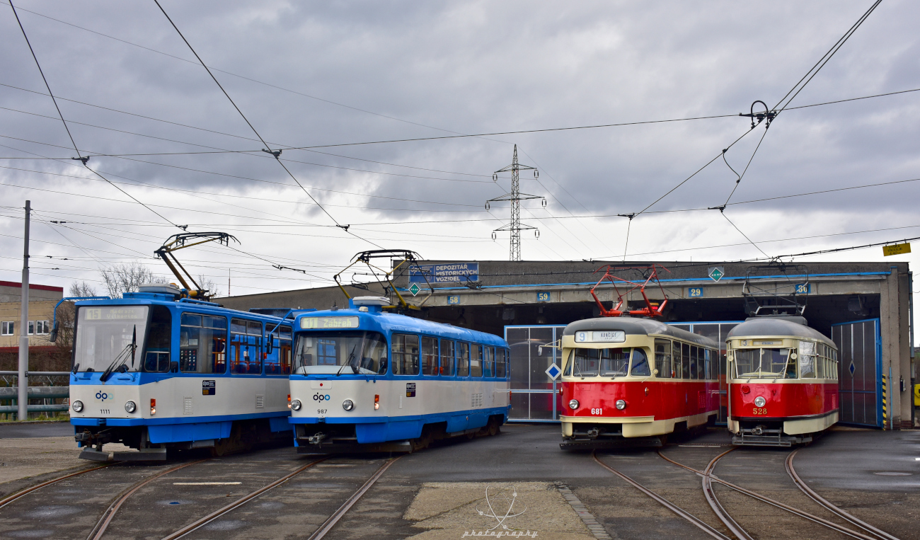 Острава, Tatra T1 № 528; Острава, Tatra T2 № 681; Острава, Tatra T3SUCS № 987; Острава, Tatra T6A5 № 1111