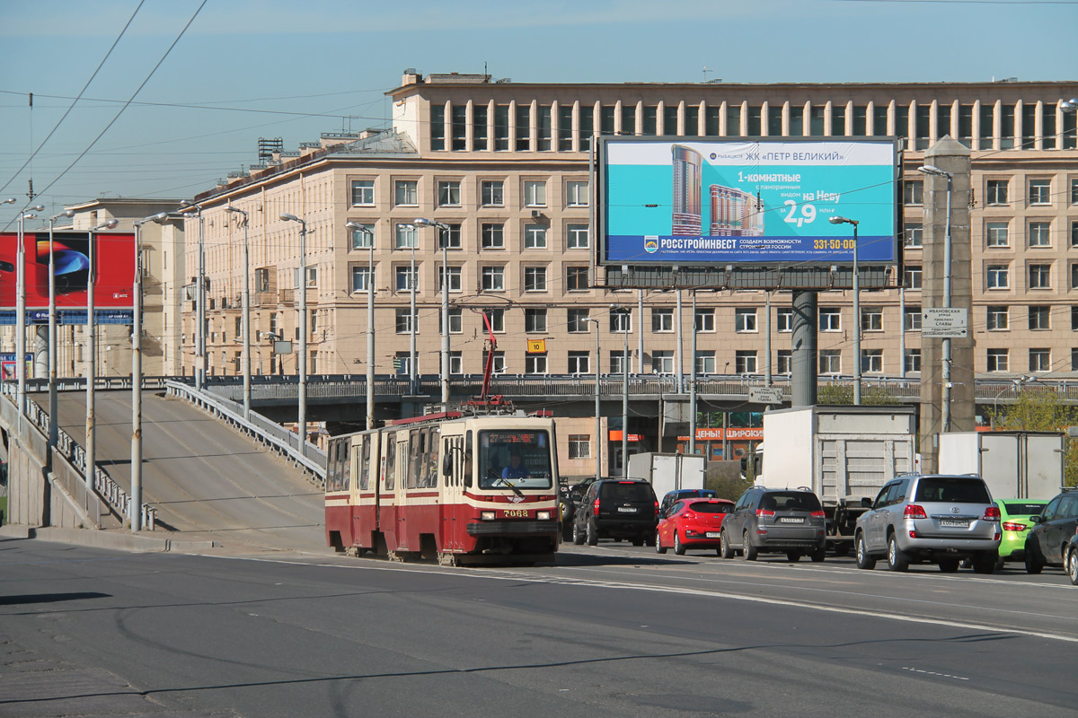 Санкт-Петербург, ЛВС-86К № 7068; Санкт-Петербург — Мосты; Санкт-Петербург — Трамвайные линии и инфраструктура