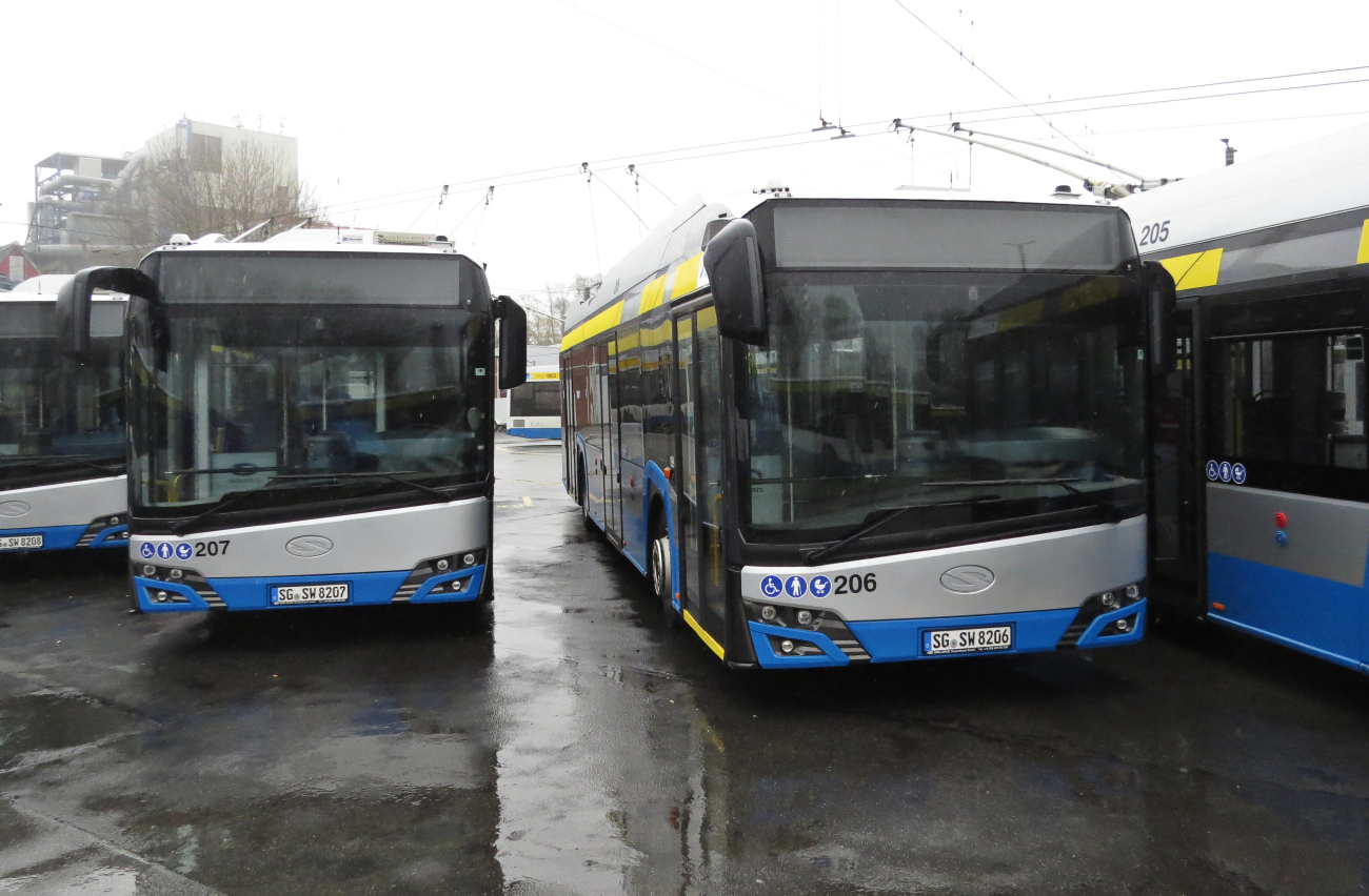 Solingen, Solaris Trollino IV 12 Kiepe č. 206; Solingen, Solaris Trollino IV 12 Kiepe č. 207