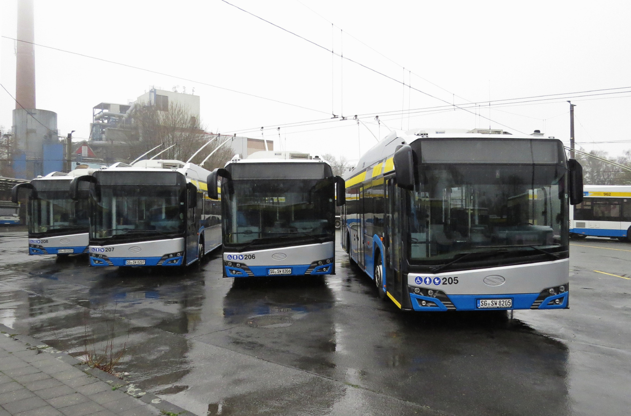 Золинген, Solaris Trollino IV 12 Kiepe № 208; Золинген, Solaris Trollino IV 12 Kiepe № 207; Золинген, Solaris Trollino IV 12 Kiepe № 206; Золинген, Solaris Trollino IV 12 Kiepe № 205