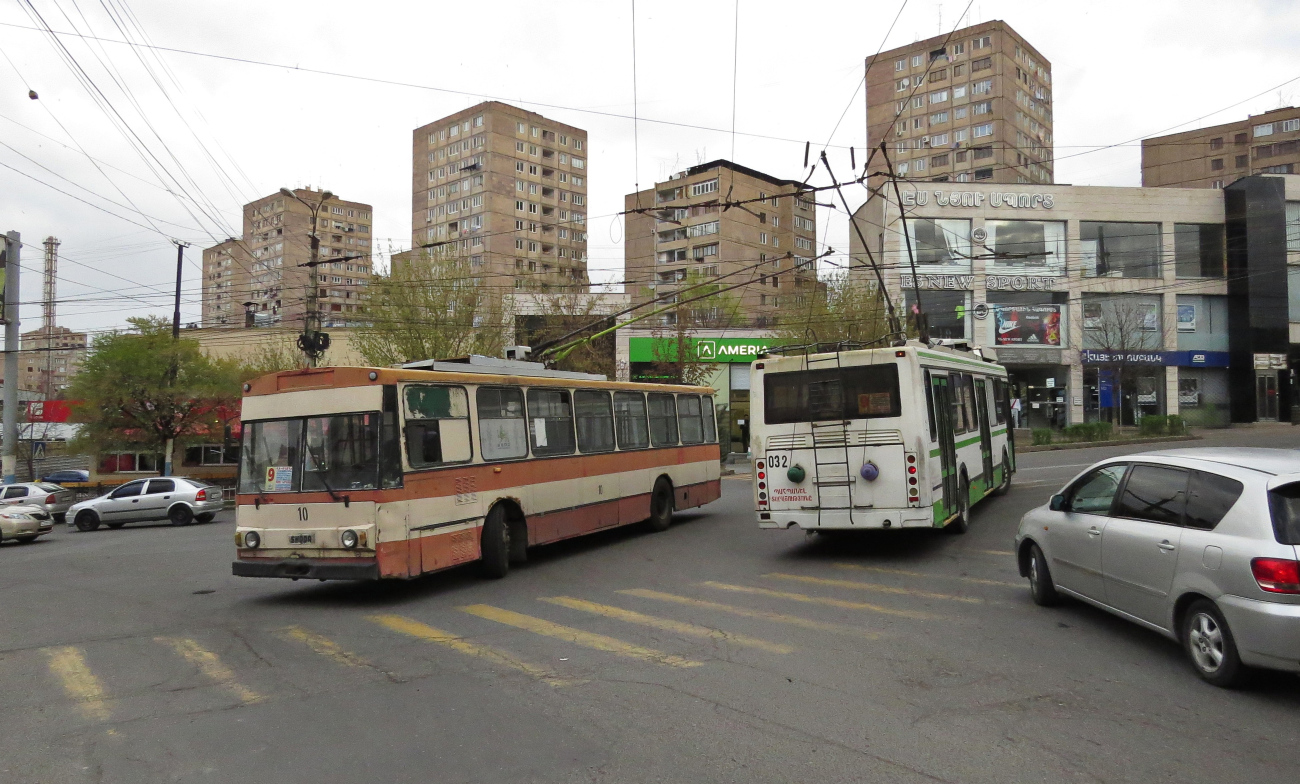 Ереван, Škoda 14Tr02/6 № 10; Ереван, ЛиАЗ-5280 (ВЗТМ) № 032