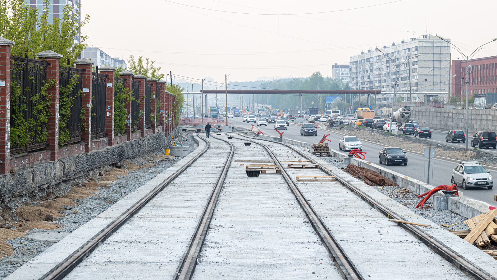 Jekaterinburg — The construction of a tram line to Akademichesky
