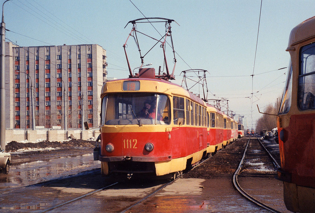 Samara, Tatra T3SU (2-door) № 1112; Samara — Historical photos — Tramway and Trolleybus (1992-2000); Samara — Terminus stations and loops (tramway)