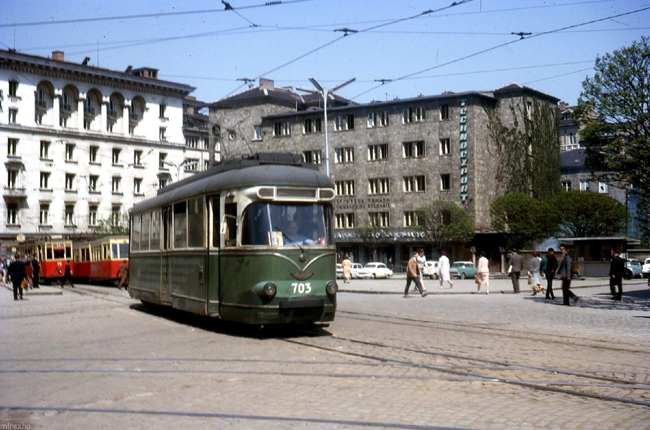 София, Т4М-701 (Комсомолец) № 703; София — Исторически снимки — Трамвайни мотриси (1945–1989)