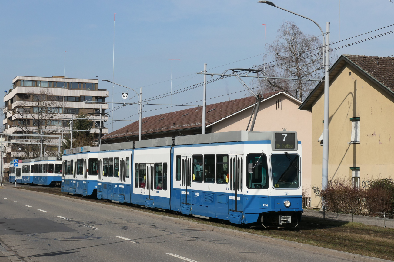 Цюрих, SWP/SIG/ABB Be 4/8 "Tram 2000 Sänfte" № 2114