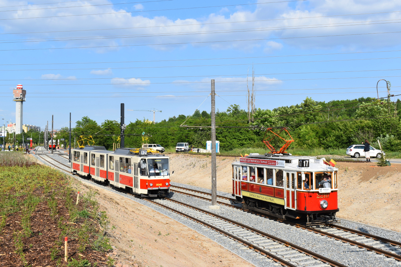 Прага, Tatra KT8D5 № 9048; Прага, Ringhoffer DSM № 2210; Прага — Открытие новой трамвайной линии Sídliště Modřany — Libuš