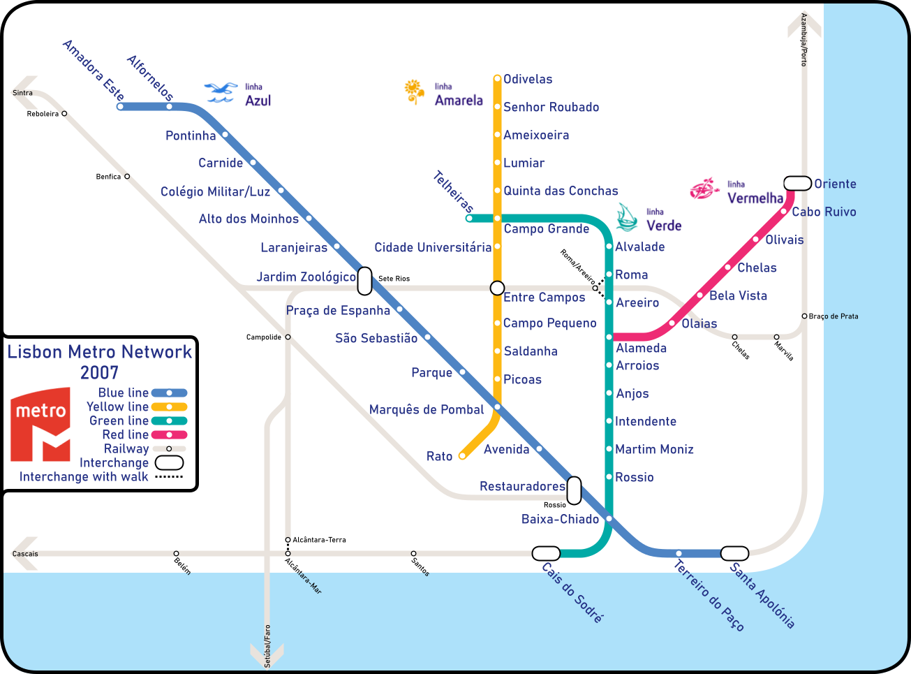 Лиссабонская агломерация — Метро: Карты