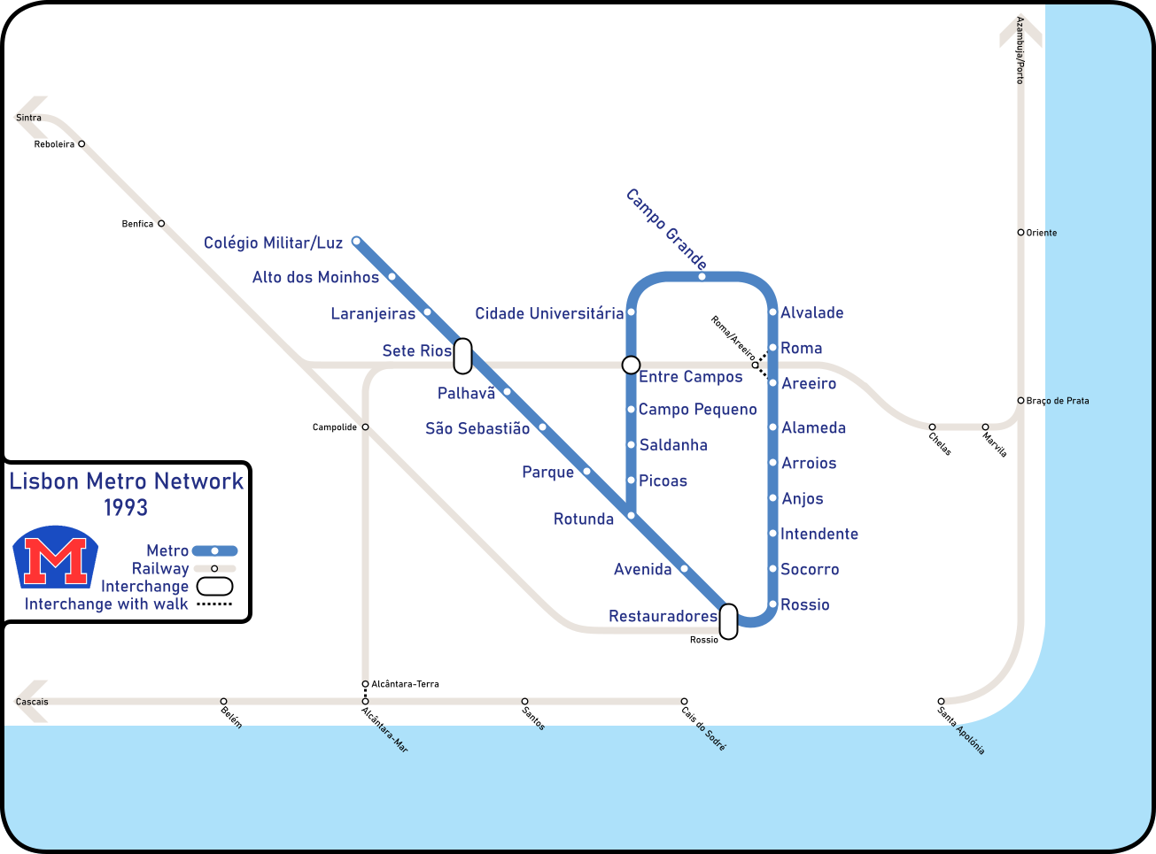Лиссабонская агломерация — Метро: Карты