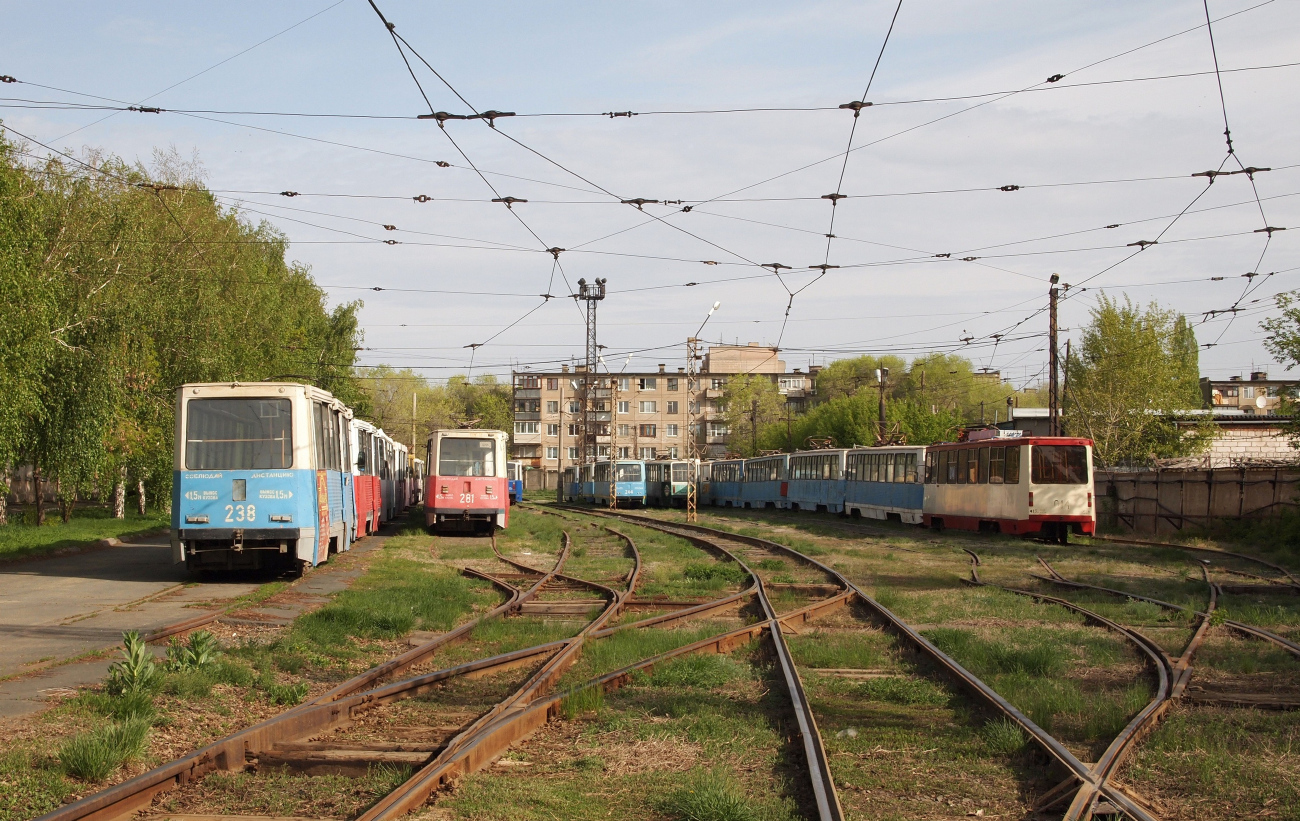 Орск, 71-605 (КТМ-5М3) № 238; Орск, 71-605 (КТМ-5М3) № 281; Орск, 71-605* мод. Челябинск № 014; Орск — Трамвайное депо ОТУ-1