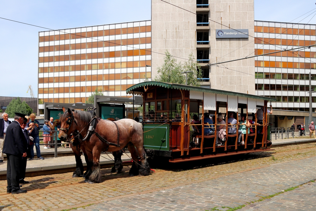 Антверпен, Двухосный прицепной вагон № A.8947; Антверпен — 150 years of tram in Antwerpen (28/05/2023)