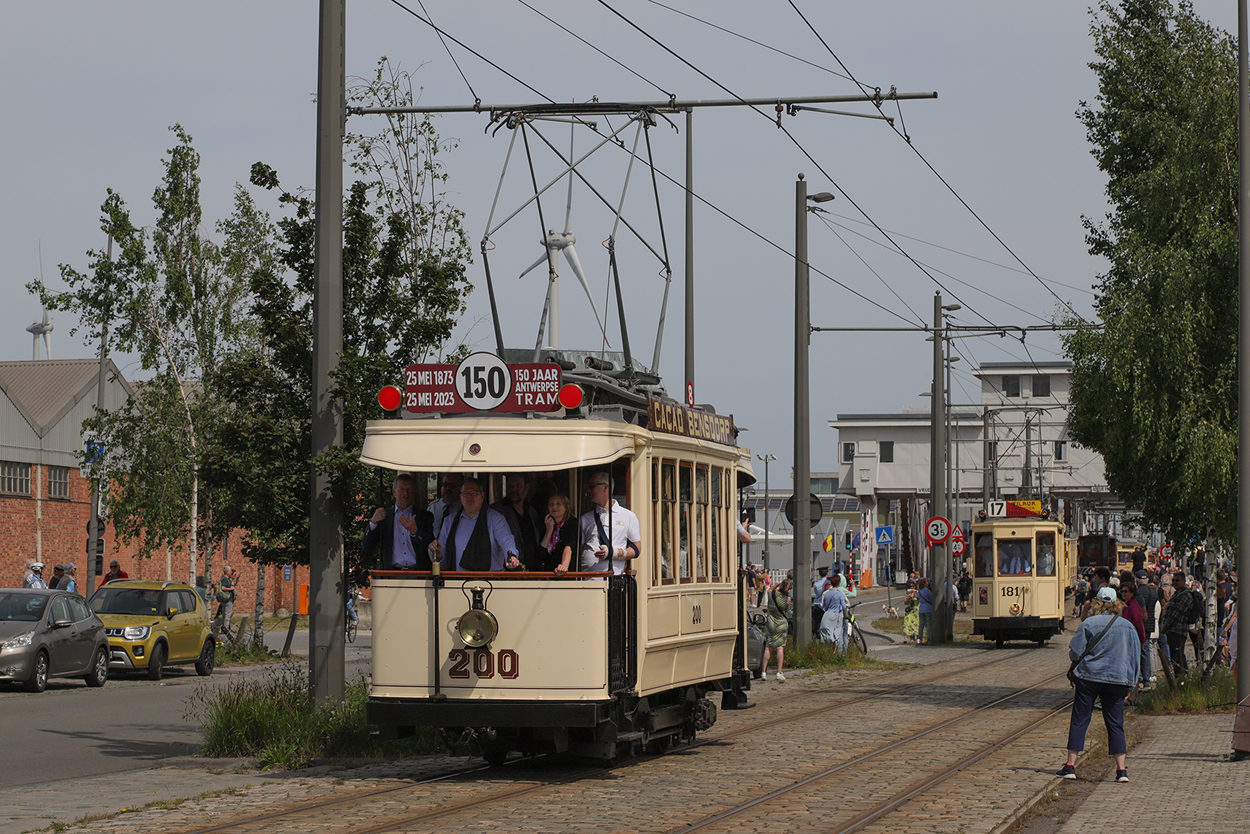 Антверпен, Двухосный моторный La Croyère № 200; Антверпен — 150 years of tram in Antwerpen (28/05/2023)