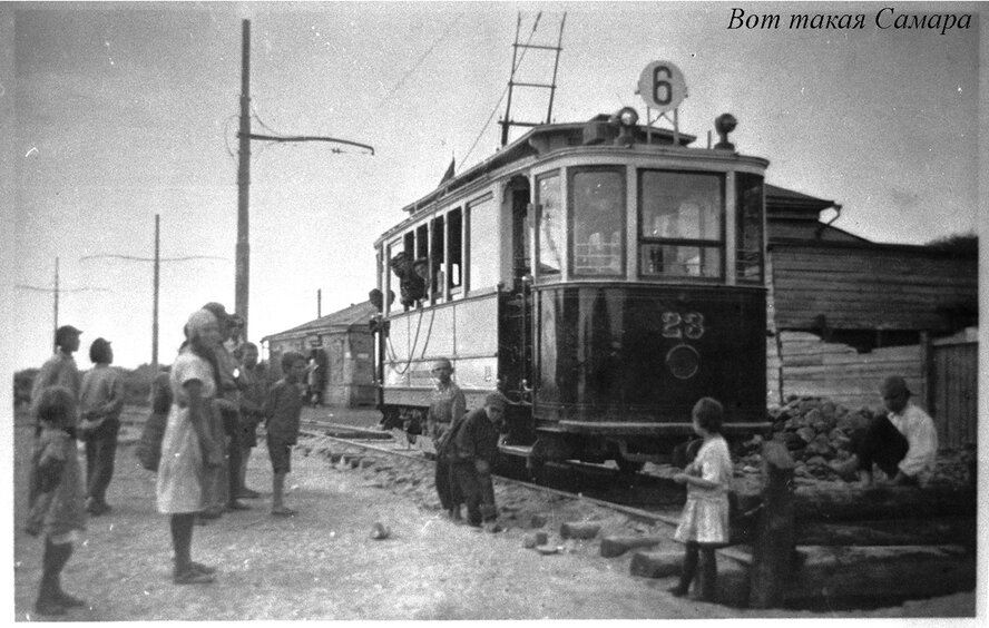 Samara, Kolomna 2-axle motor car № 23; Samara — Historical photos — Electric tramway (1921-1941); Samara — Terminus stations and loops (tramway)