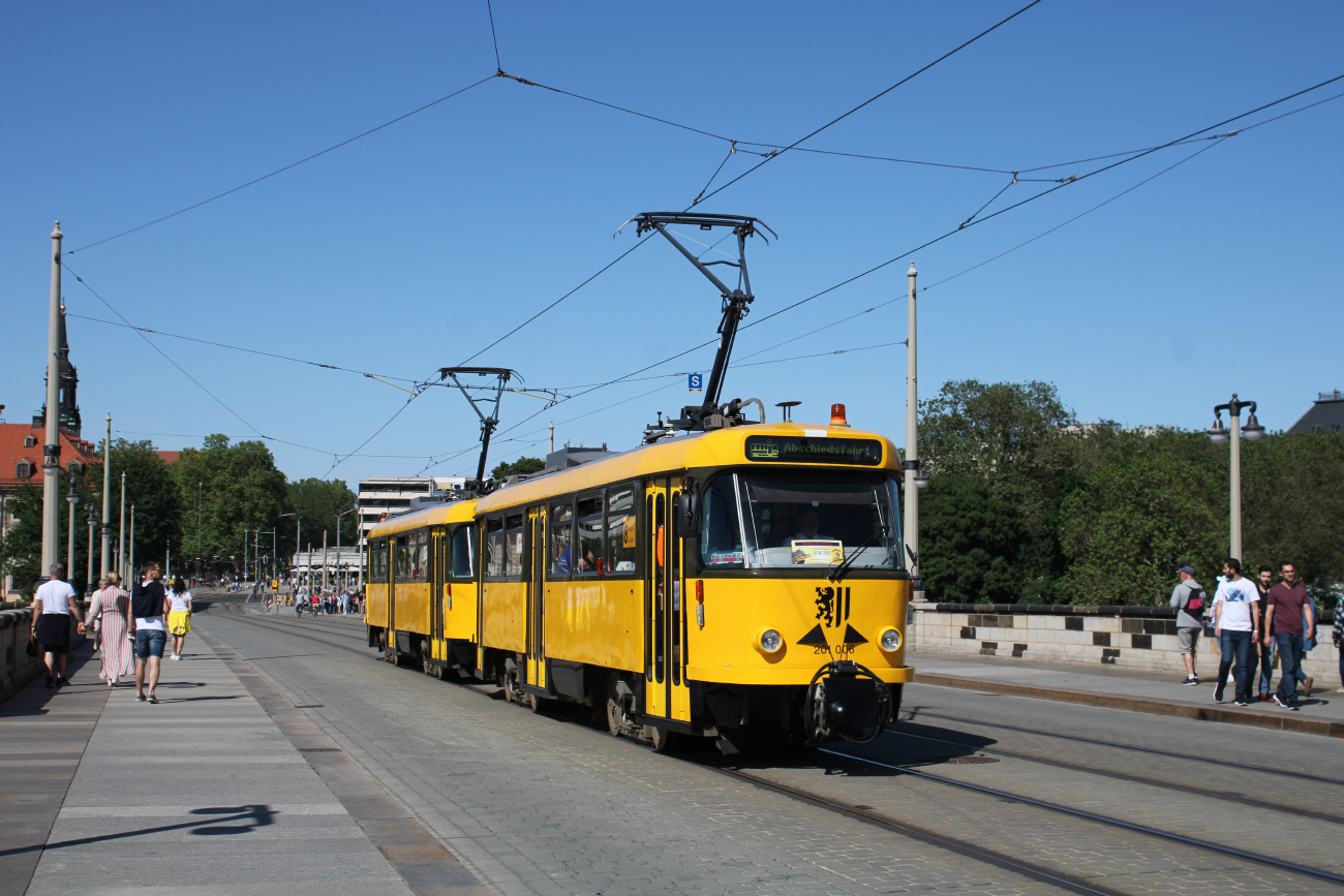 Дрезден, Tatra T4D-MS № 201 006; Дрезден — Окончательное прощание с вагонами Татра после 56 лет службы (03.06.2023)