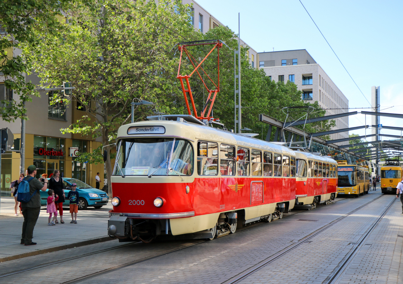 Дрезден, Tatra T4D № 2000 (201 314); Дрезден — Окончательное прощание с вагонами Татра после 56 лет службы (03.06.2023)