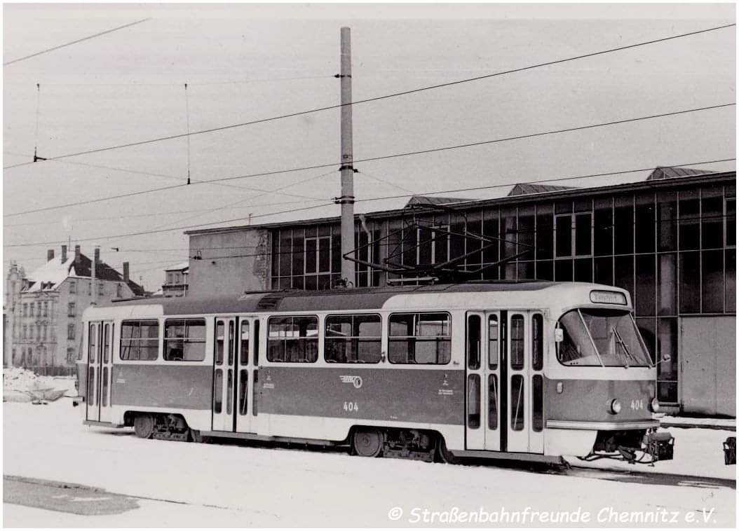 Хемниц, Tatra T3D № 404; Хемниц — Старые фотографии