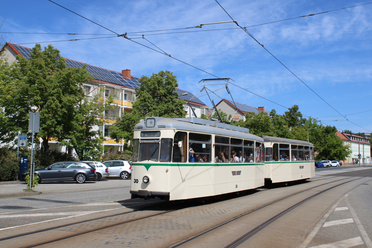 Halberstadt, Gotha T2-62 № 30; Halberstadt, Gotha B2-62 № 61; Halberstadt — Anniversary: 120 years of electric tram operation in Halberstadt (03.06.2023) Halberstadt, Gotha T2-62 № 30; Halberstadt, Gotha B2-62 № 61; Halberstadt — Anniversary: 120 years of electric tram operation in Halberstadt (03.06.2023)