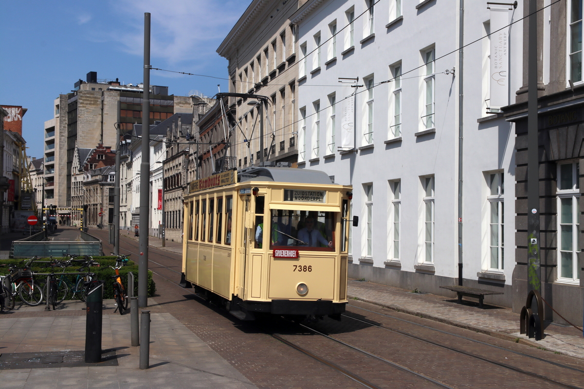 Антверпен, CGTA 4-axle motor car № 7386; Антверпен — 150 years of tram in Antwerpen (28/05/2023)