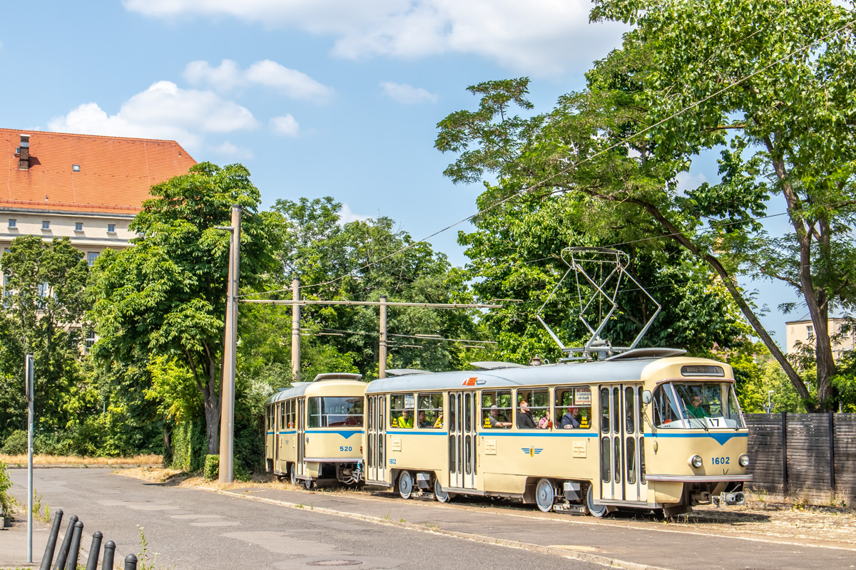 Лейпциг, Tatra T4D № 1602; Лейпциг, Tatra B4D № 520