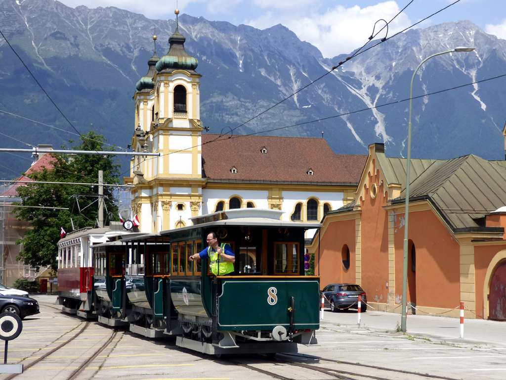 Innsbruck, Graz 2-axle trailer car № 8; Innsbruck — "Mit alten Bahnen auf neuen Schienen"