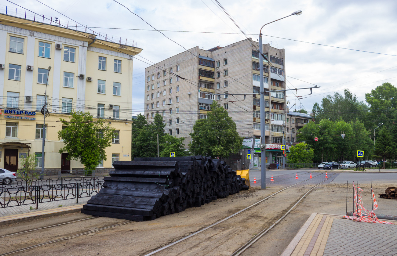 Томск — Ремонты трамвайных путей и контактной сети