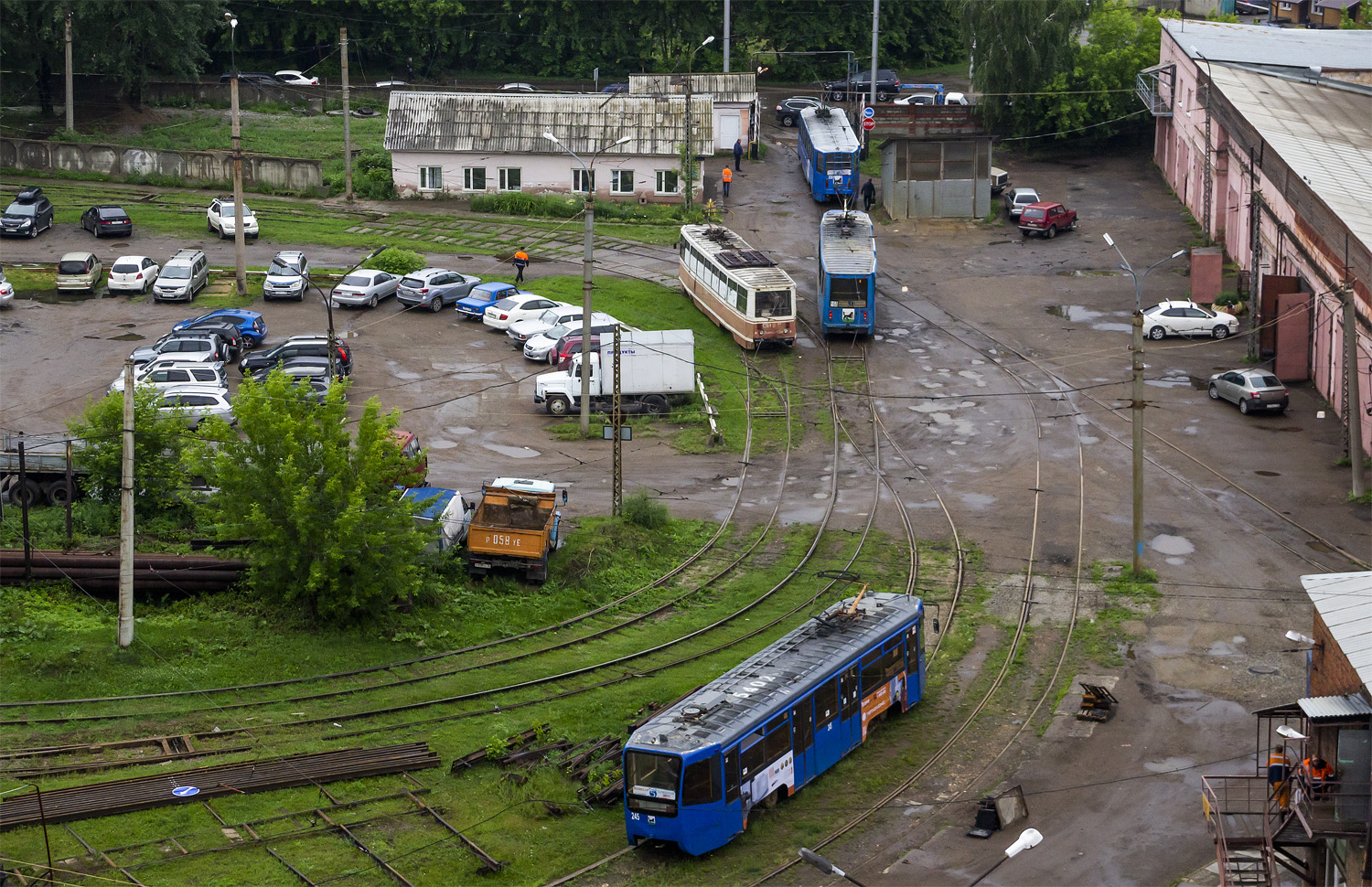 Irkutsk, 71-608KM nr. 230; Irkutsk, 71-605ТН (КТМ-5М3Р8) nr. 168; Irkutsk, 71-605 (KTM-5M3) nr. СВт-2 (177); Irkutsk, 71-619KT nr. 245