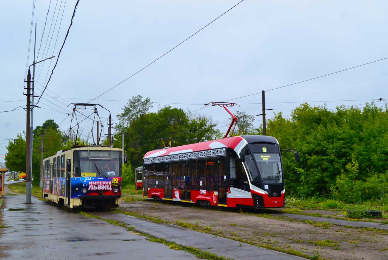 Тула, Tatra T6B5SU № 334; Тула, 71-911ЕМ «Львёнок» № 118