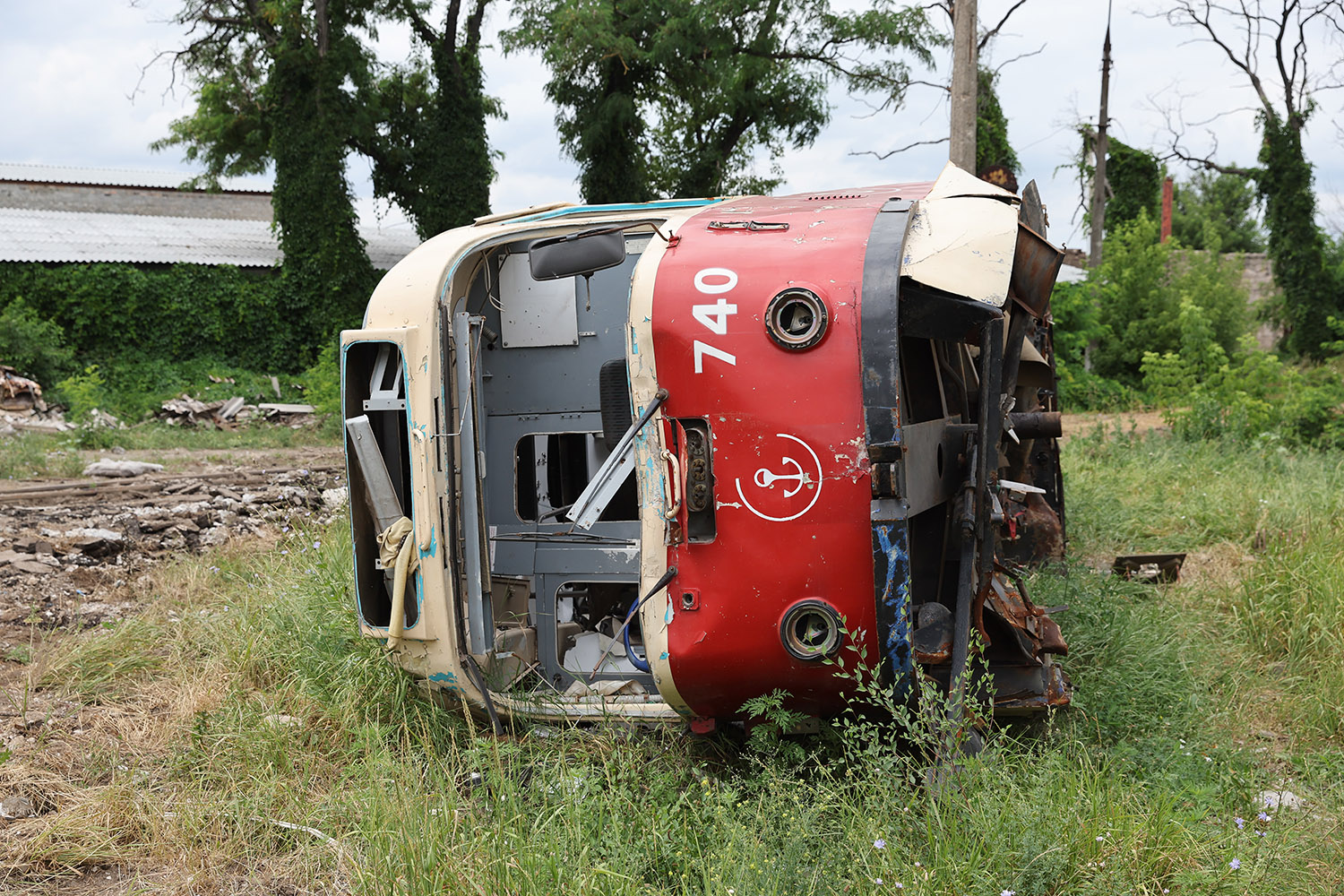 Мариуполь, Tatra T3A № 740; Мариуполь — Последствия боевых действий 24.02.2022—20.05.2022