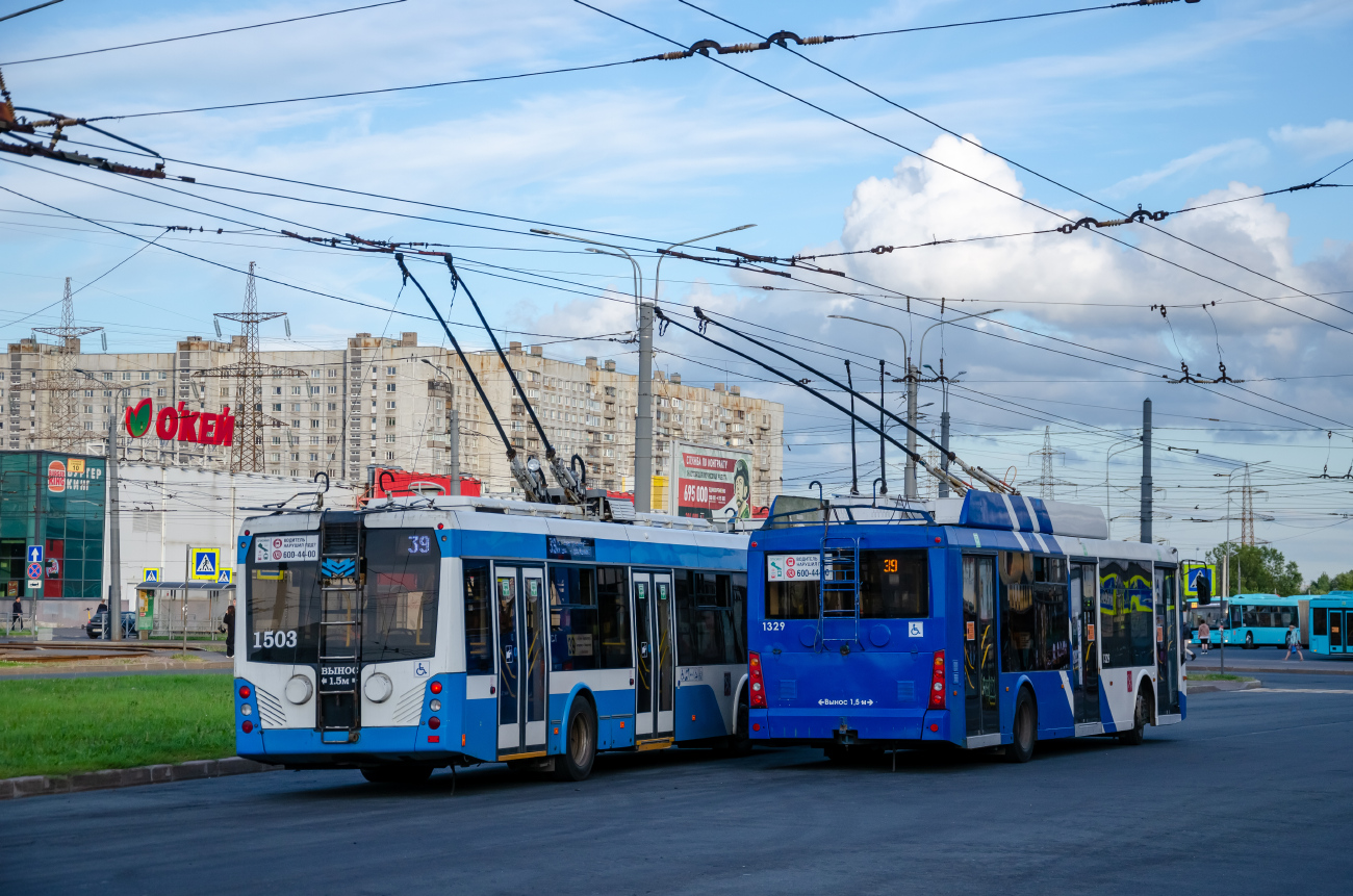 Санкт-Петербург, БКМ 321 № 1503; Санкт-Петербург, Тролза-5265.00 «Мегаполис» № 1329