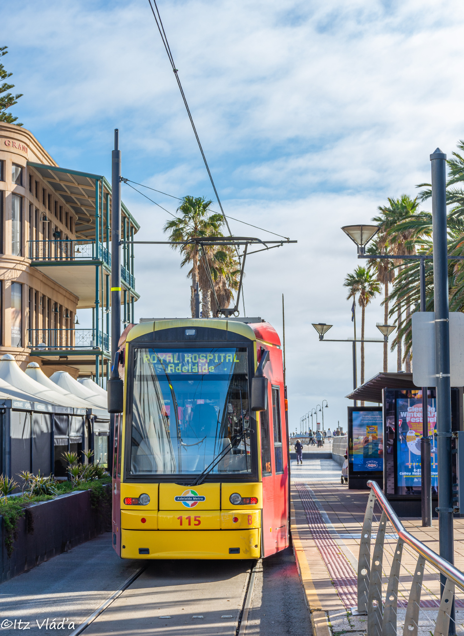 Аделаїда, Bombardier Flexity Classic № 115; Аделаїда — Остановки