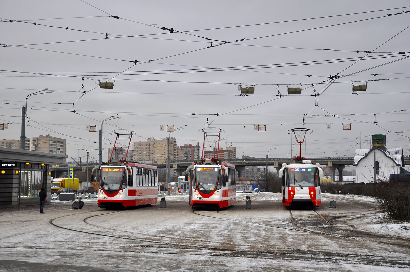 Санкт-Петербург, 71-134А (ЛМ-99АВН) № 1340; Санкт-Петербург, 71-134А (ЛМ-99АВН) № 1360; Санкт-Петербург, 71-152 (ЛВС-2005) № 1105