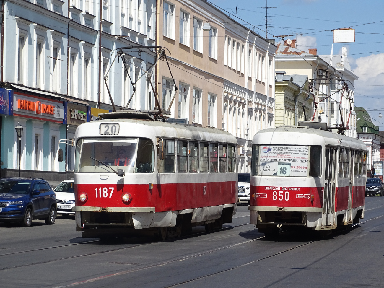 Самара, Tatra T3SU (двухдверная) № 1187; Самара, Tatra T3SU № 850