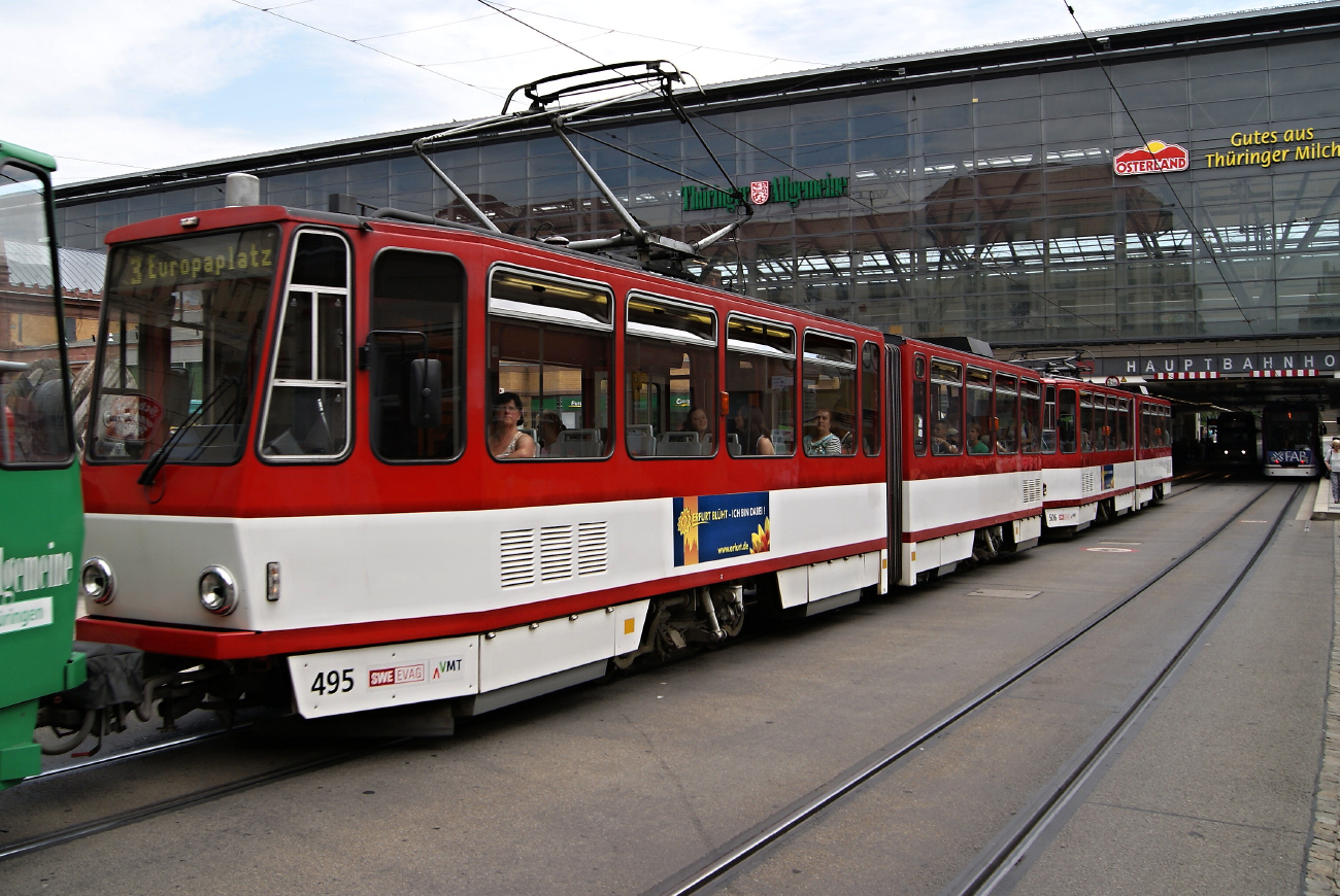 Erfurt, Tatra KT4DM Br. 495; Erfurt — Tatra KT4D+KT4D+KT4D 3-car Trains