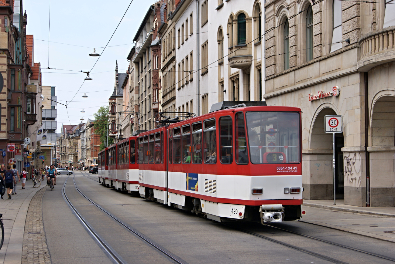 Эрфурт, Tatra KT4D № 490; Эрфурт — Тройники Tatra KT4D+KT4D+KT4D