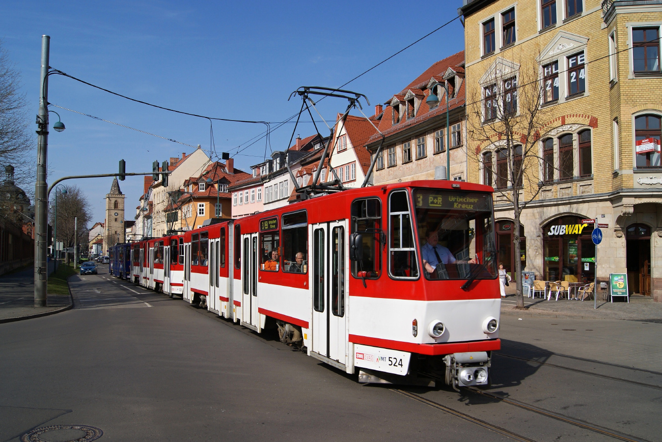 Эрфурт, Tatra KT4D № 524; Эрфурт — Тройники Tatra KT4D+KT4D+KT4D