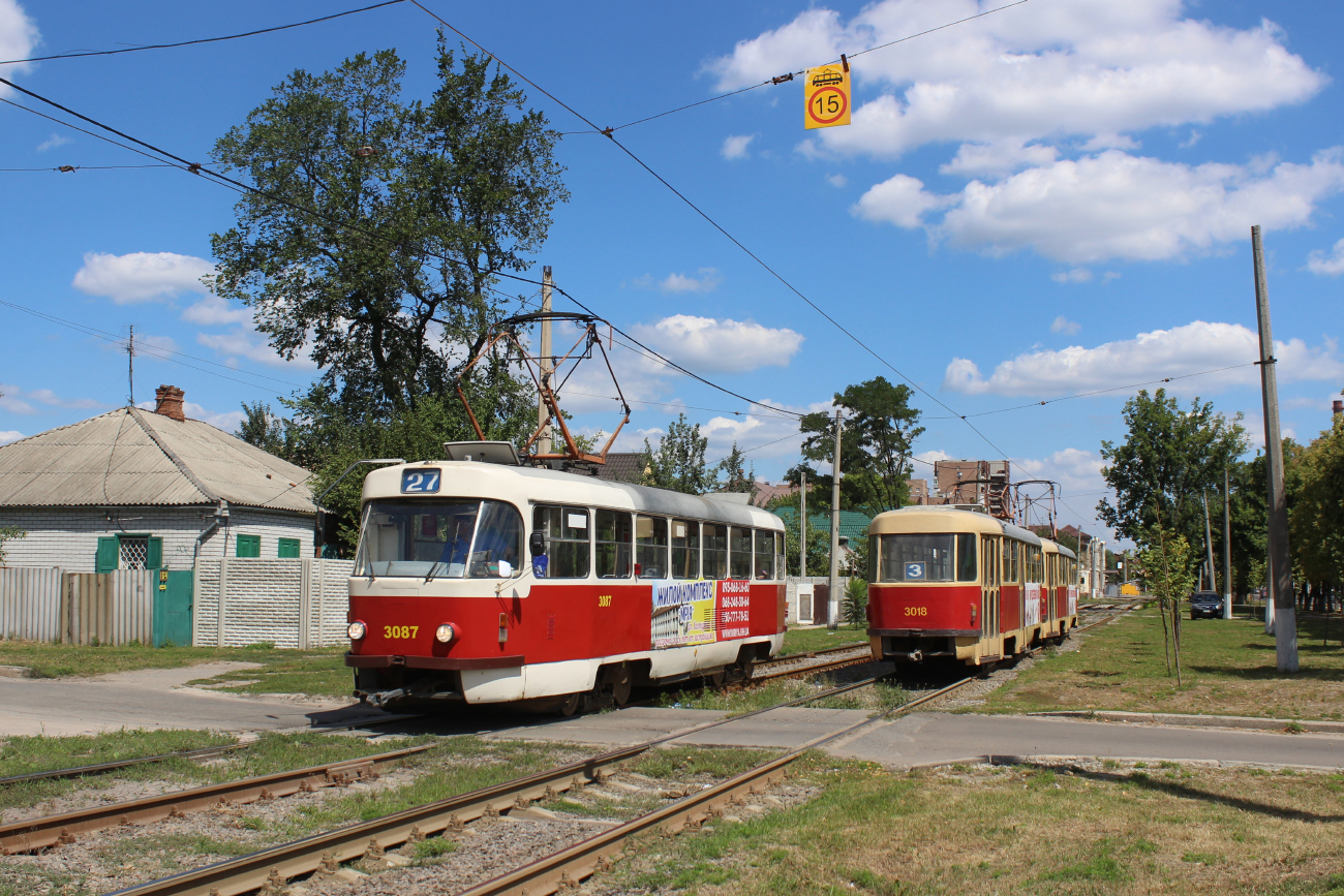 Харьков, Tatra T3SUCS № 3087; Харьков, Tatra T3SU № 3018