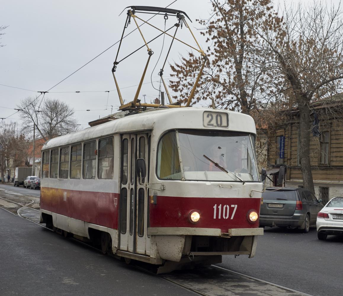 Самара, Tatra T3SU (двухдверная) № 1107; Самара — Конечные станции и кольца (трамвай)