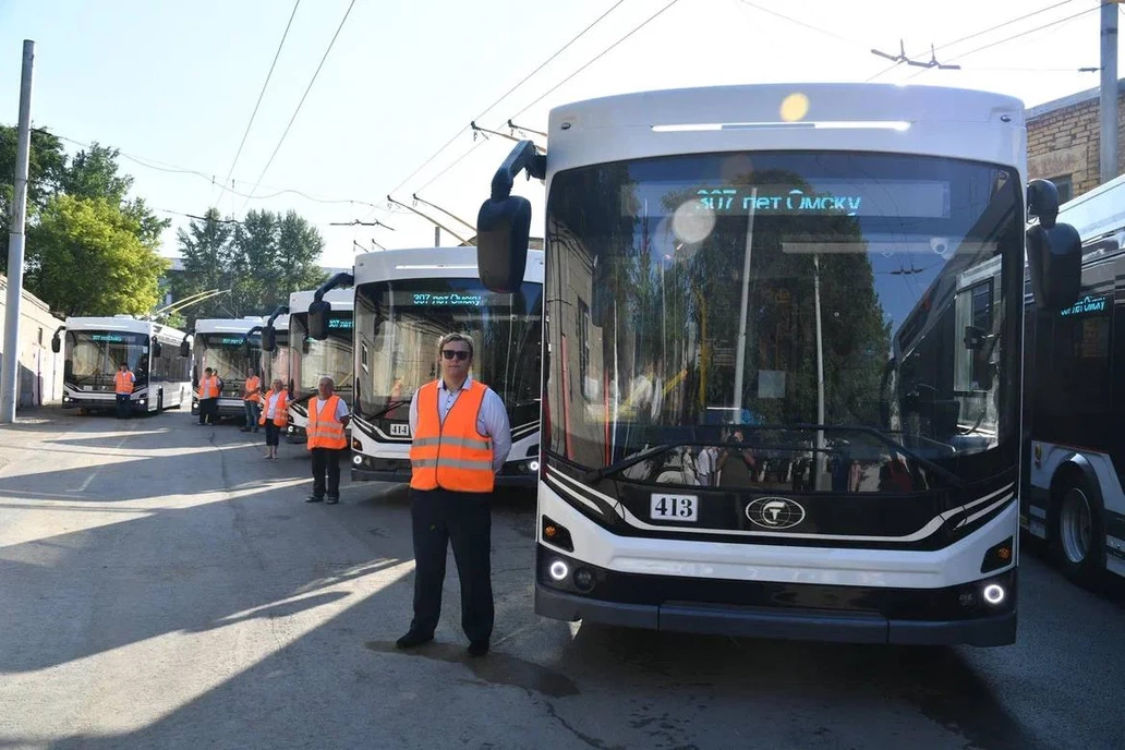 Omsk — 02.08.2023 — Presentation of trolleybuses PKTS 6281 Admiral
