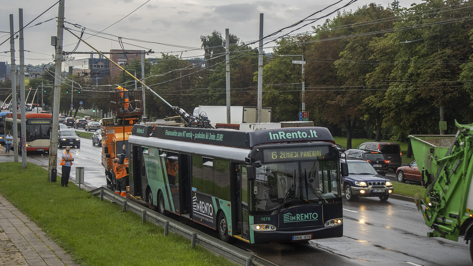 Вильнюс, Solaris Trollino II 15 AC № 1676; Вильнюс — Проишествия, ДТП, поломки