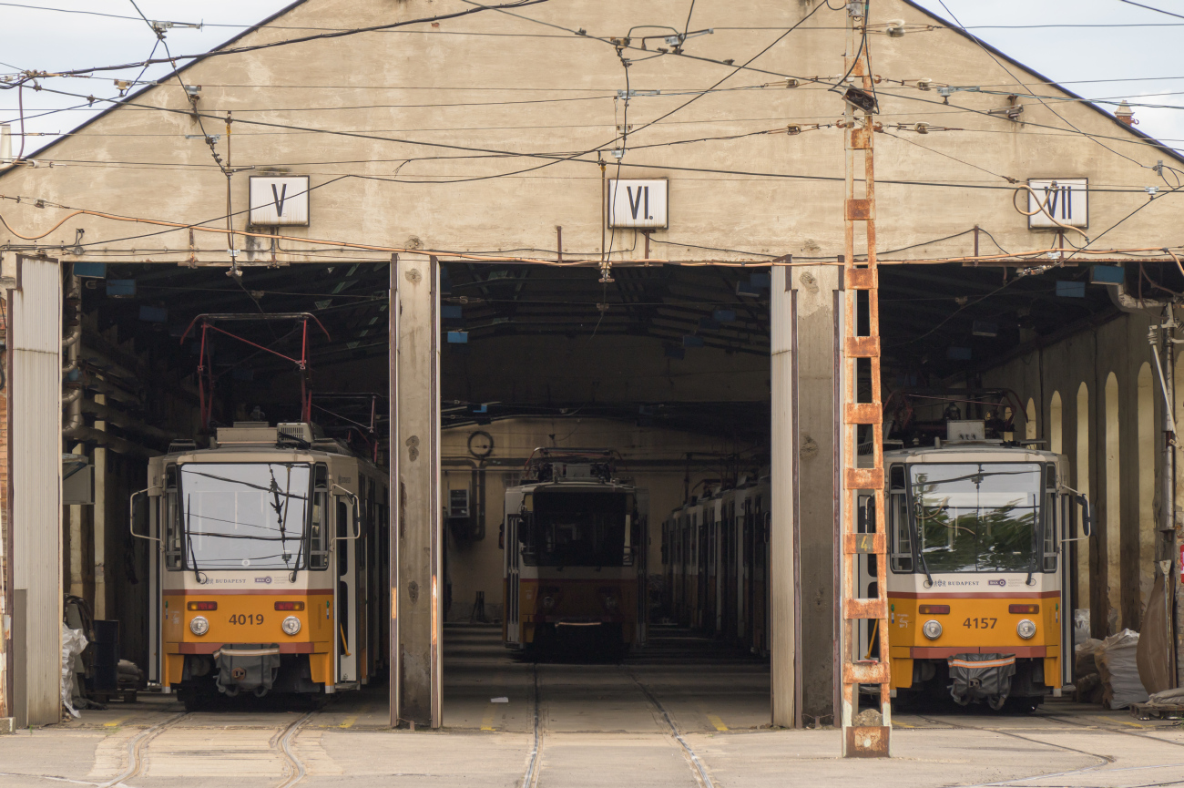 Будапешт, Tatra T5C5K2 № 4019; Будапешт, Tatra T5C5K2 № 4157; Будапешт — Трамвайные депо