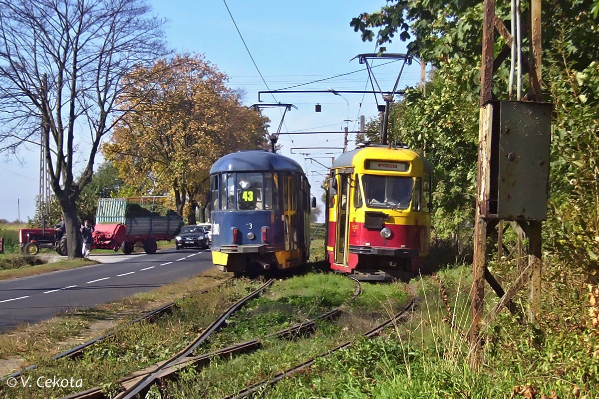 Лодзь, Konstal 803N № 3; Лодзь, Konstal 803N № 2; Лодзь — Пригородные трамваи — Лютомерск