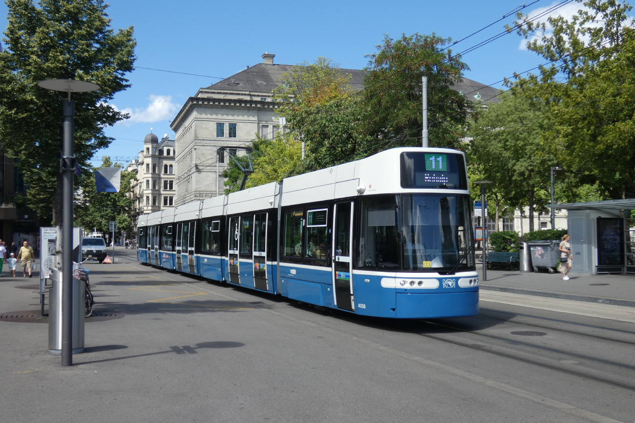 Zürich, Alstom Flexity Zürich č. 4038