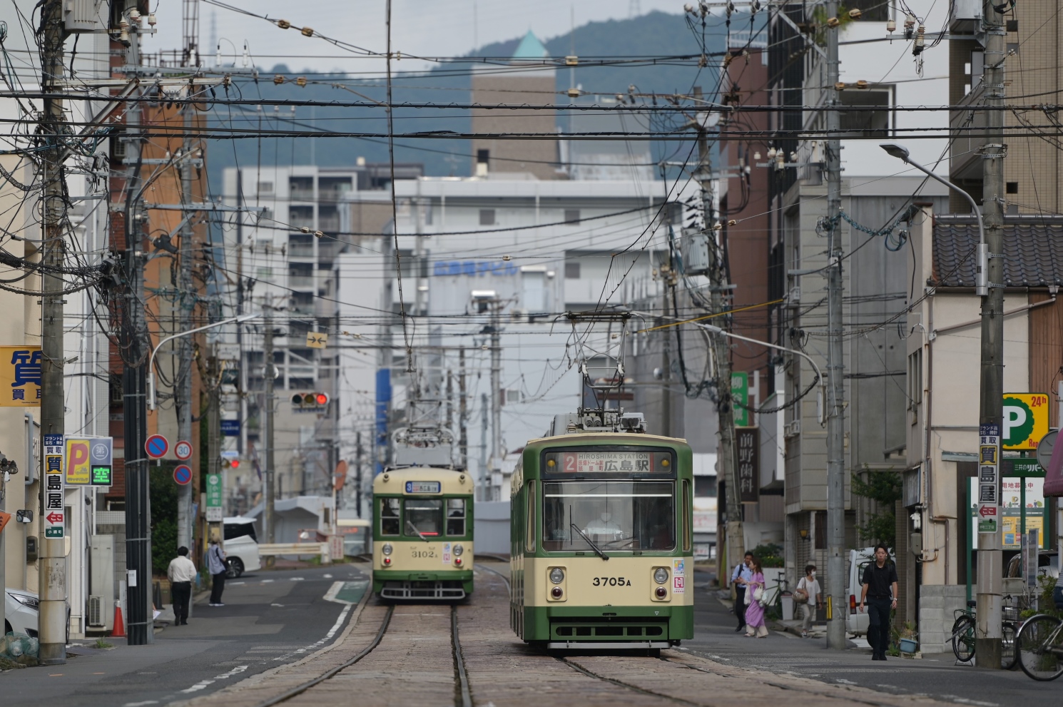 Хиросима, Green Liner Hiroshima series 3100 № 3102; Хиросима, Green Liner Hiroshima series 3700 № 3705