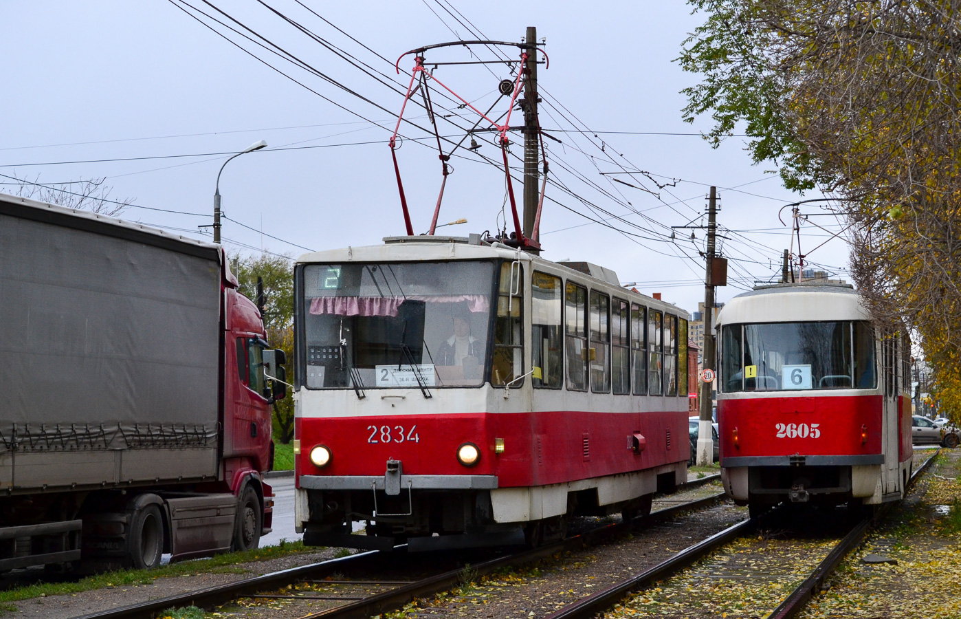 Волгоград, Tatra T6B5SU № 2834; Волгоград, Tatra T3SU (двухдверная) № 2605