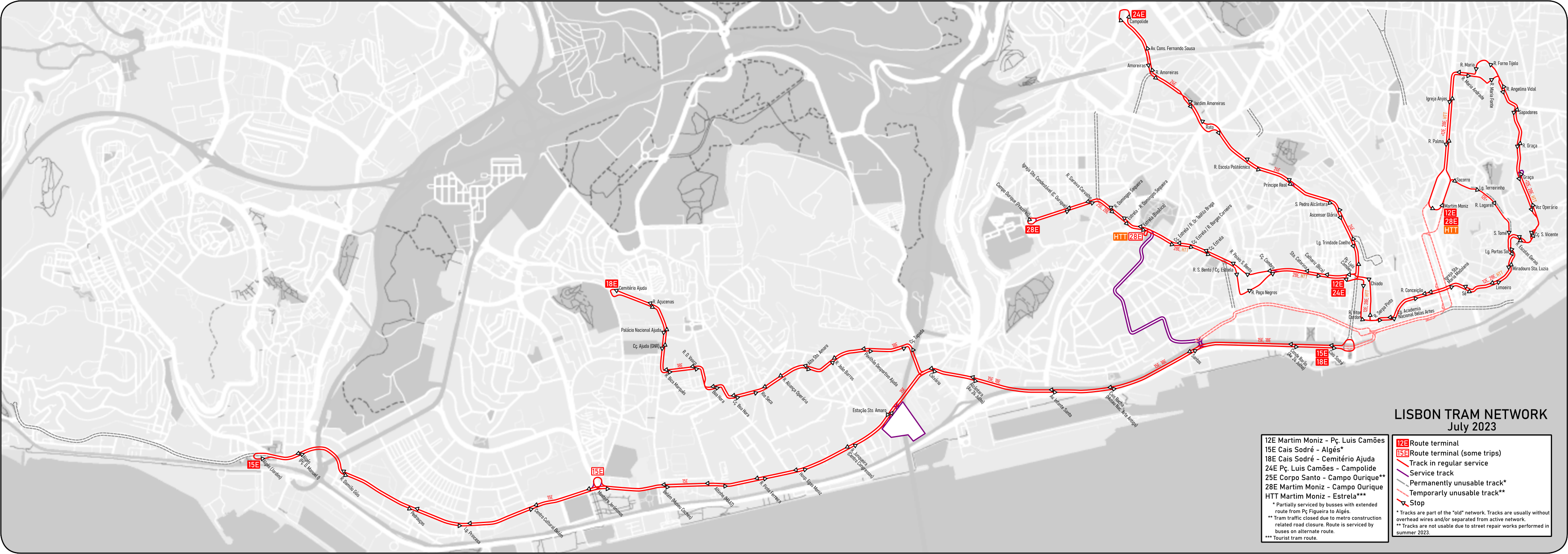 Lisabona — Trams — Maps
