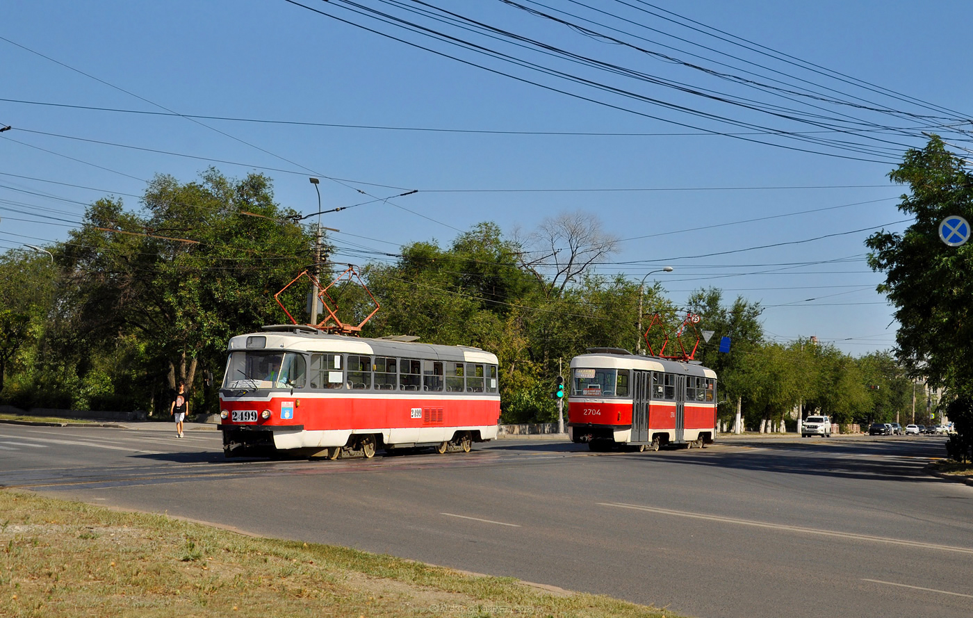 Волгоград, Tatra T3SU (двухдверная) № 2499; Волгоград, Tatra T3SU № 2704
